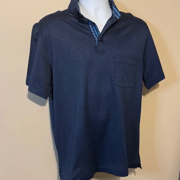 Brioni Dark Blue Cotton Pique Polo Shirt - Picture 2 of 9